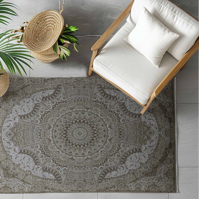 Alkaffary Bashayer Area Rug, Living Room & Majlis Rug, Luxury Heritage Arabic Design High-Quality Materials, 200X300 cm, Beige - Image 2